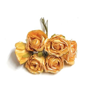 4cm Fabric Artificial Flowers Pack of 6 Pieces Bunch for Making Beautiful Handmade Jewellery (Sunshine Yellow)