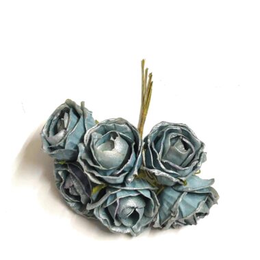 4cm Fabric Artificial Flowers Pack of 6 Pieces Bunch for Making Beautiful Handmade Jewellery (Grey)